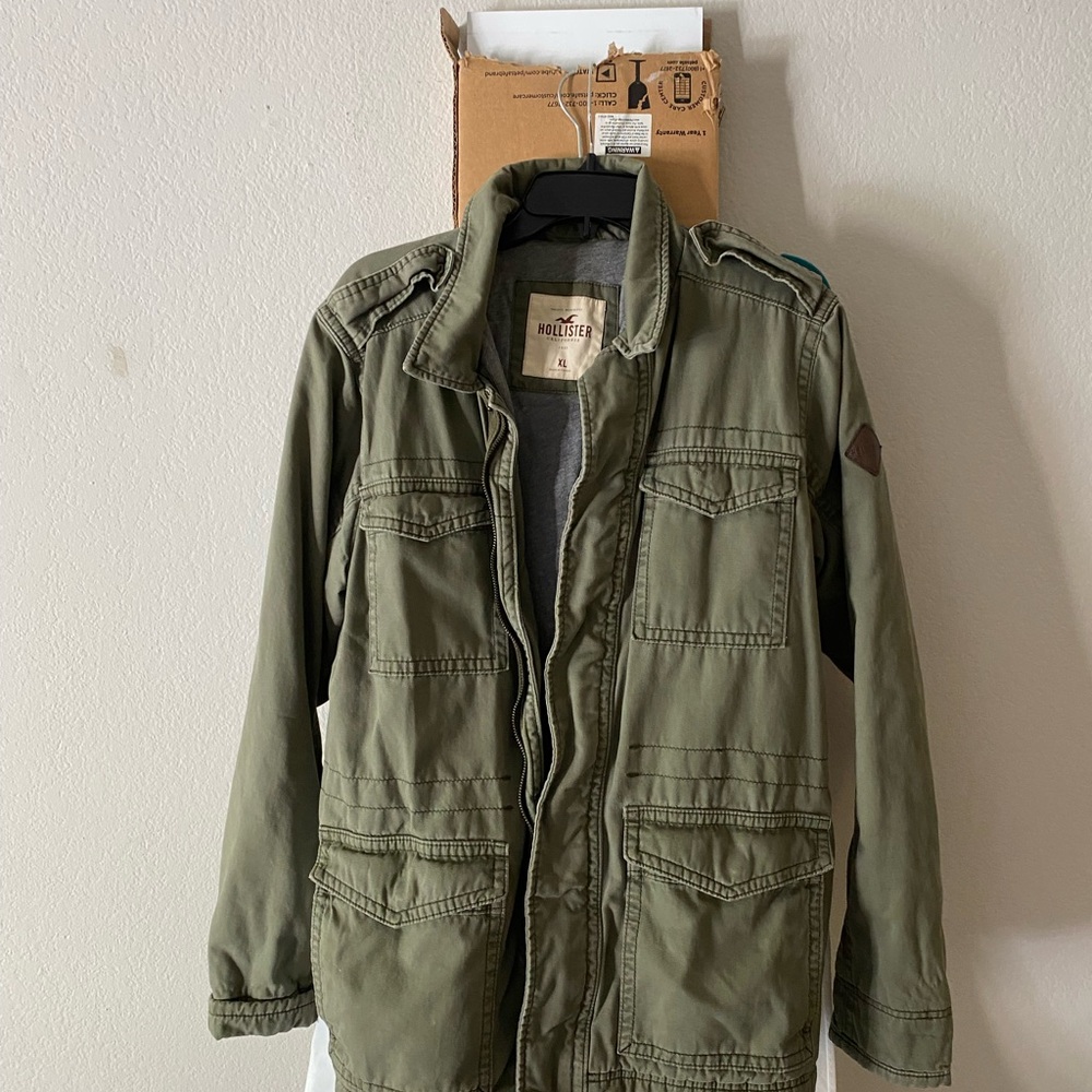 Hollister Men's Army Green Field Jacket